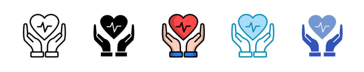 Heart Care  Icon Set Multiple Style Collection