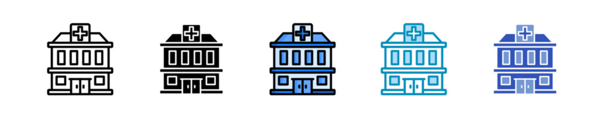 Rehabilitation Center  Icon Set Multiple Style Collection