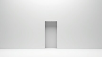 Minimal clean scene showing closed exit in abstract emotional trap metaphor