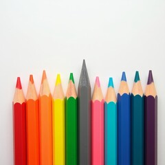Grey pencil among bright colors symbolizing emotional fatigue and social disconnection