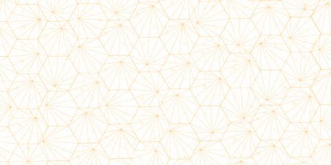 Abstract of simple golden line triangle pattern geometric background. Seamless geometric polygonal repeatable pattern swatch background, Trendy design vector background for web backdrop orpaper print.