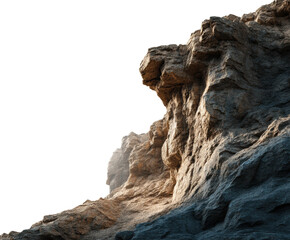 Rocky cliffside exploration mountain range nature sunrise aerial view isolated on transparent background, png