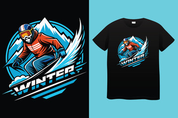 Snowboard skeleton, winter sport t shirt design