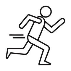 Run outline vector illustration on white background