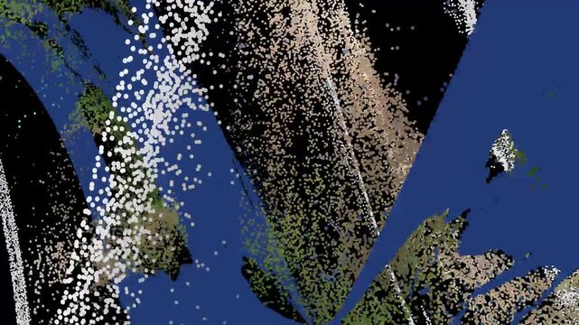 Abstract Digital Art with Bright Dots and Fluid Shapes Colorful Bokeh and Vivid Brush Strokes in Motion Dynamic Abstract Design Featuring Vivid Colors and Dots.