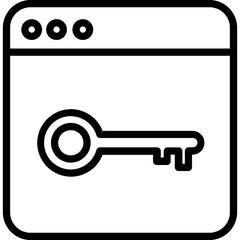 Web Access Line Icon – Internet Connectivity and Login Symbol


