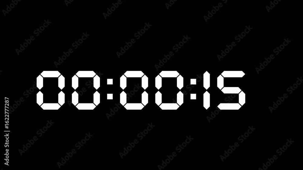Poster 20-second digital countdown timer animation, perfect for presentations, websites, or videos, designe