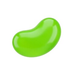 Single Lime Jelly Bean: Close-up Product Shot for Candy Websites