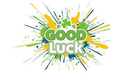 Good luck clover explosion isolated on transparent background