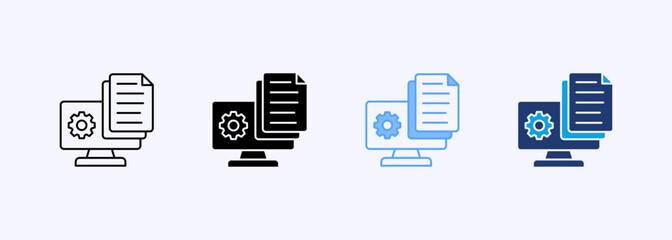Information Management Icon Set Multiple Style Collection
