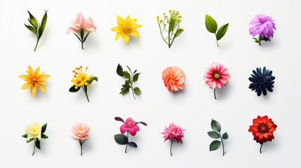 A vibrant collection of colorful flowers, including roses and daisies, forming a beautiful floral bouquet