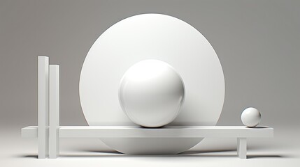 A solitary white chicken egg, a perfect sphere with a subtle shadow, rests as a minimalist food design