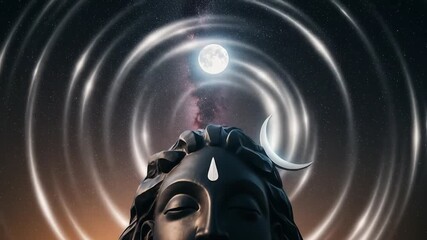 Adiyogi Shiva Under Celestial Sky - 4K Realistic Render