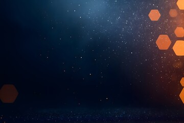 Dark Background with Hexagonal Light Bokeh and Dust Particles