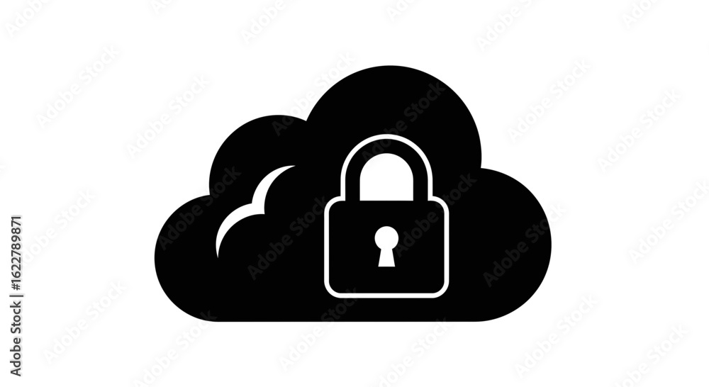 Aufkleber cloud security with lock icon representing data protection