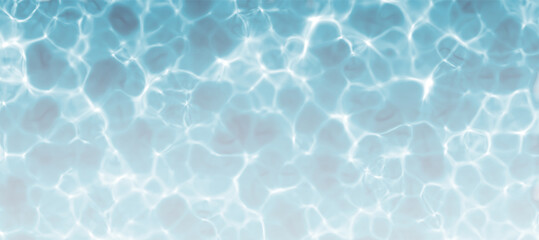 Realistic blue water texture PNG with natural light reflections soft ripples on the surface. Ideal for summer, pool, ocean, or aquatic-themed backgrounds and design projects.