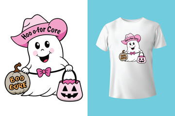 Cute Boo Jee Ghost Halloween Leopard Ghost Coffee Womens T-Shirt
