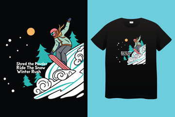 Hand drawing goggles vector illustration and slogan for print design.