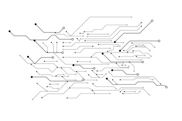 Vector Technology black circuit diagram concept. Abstract technology on white background