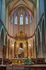 Royal Gniezno Cathedral's interior with sarcophagus St. Adalbert, historical and royal city in Greater Poland Voivodeship