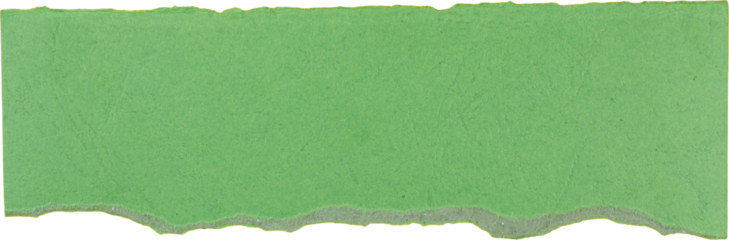 Green torn paper banner for creative projects or invitations with a textured finish isolated on white background png file