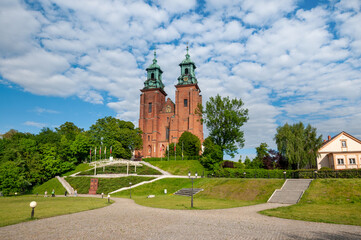 Royal Gniezno Cathedral's interior with sarcophagus St. Adalbert, historical and royal city in Greater Poland Voivodeship