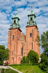 Royal Gniezno Cathedral's interior with sarcophagus St. Adalbert, historical and royal city in Greater Poland Voivodeship