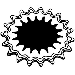 Tide Pool vector silhouette black design white background