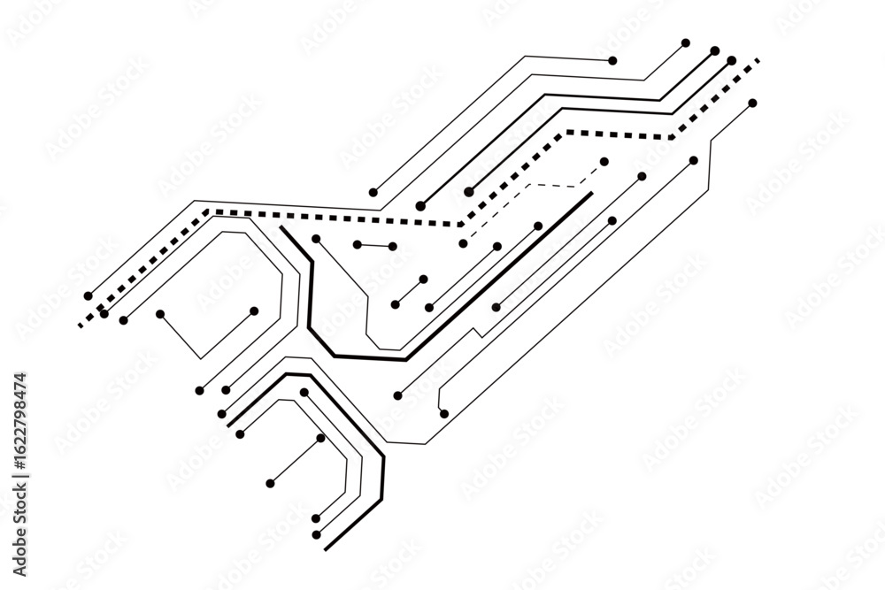 Poster transparent png available abstract background with technology circuit board texture.