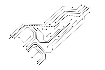 Transparent PNG available Abstract background with technology circuit board texture.