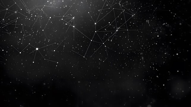 Abstract Dark Universe Space Galaxy Network Connection Dots Lines