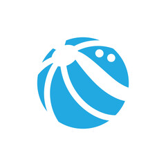 Beach Ball logo icon illustration flat