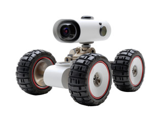 Exploring innovative robotics a mobile surveillance robot in action technology environment isolated on transparent background, png
