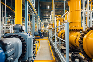 Industrial facility showcasing extensive pipeline systems Generative AI