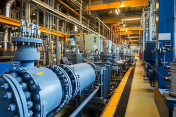 Industrial facility showcasing advanced machinery and piping Generative AI