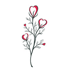 Illustrations with hearts. Vector illustration.