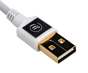 Connecting devices usb cable technology environment view isolated on transparent background, png