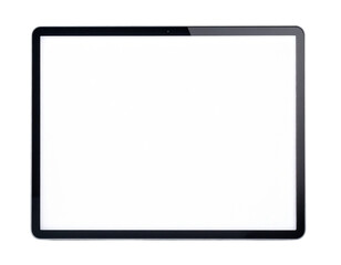 Isolated digital tablet PC with blank screen and a white background