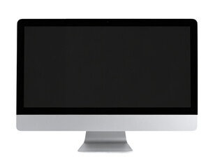 A blank LCD monitor screen, TV, and computer display with technology isolated on a white background