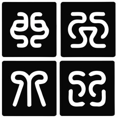 Abstract shapes black white graphic