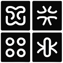 Abstract symbols black white graphic