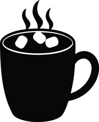 Hot cocoa mug silhouette vector graphic illustration