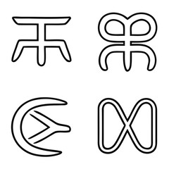 Abstract symbols graphic design black