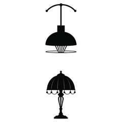 Black lamps lighting indoor