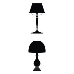 Black lamps silhouettes white