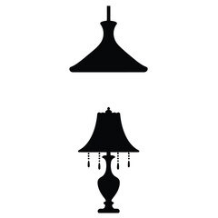 Black lampshade and table lamp light