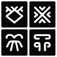 Black white abstract symbols graphic