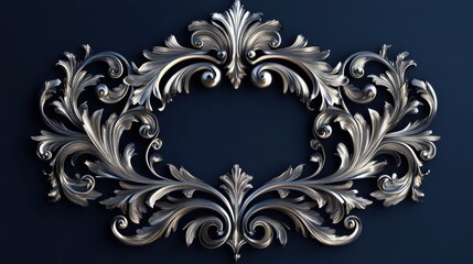 Elegant Silver Ornate Frame Design  Floral Accents