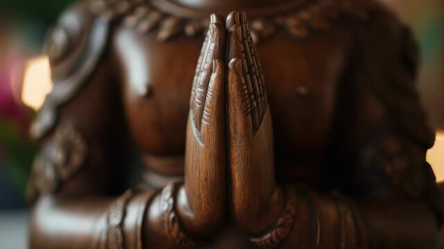 A detailed view of a human figure depicted in a statuesque form, with intricate details