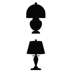 Two black lamps silhouette lighting